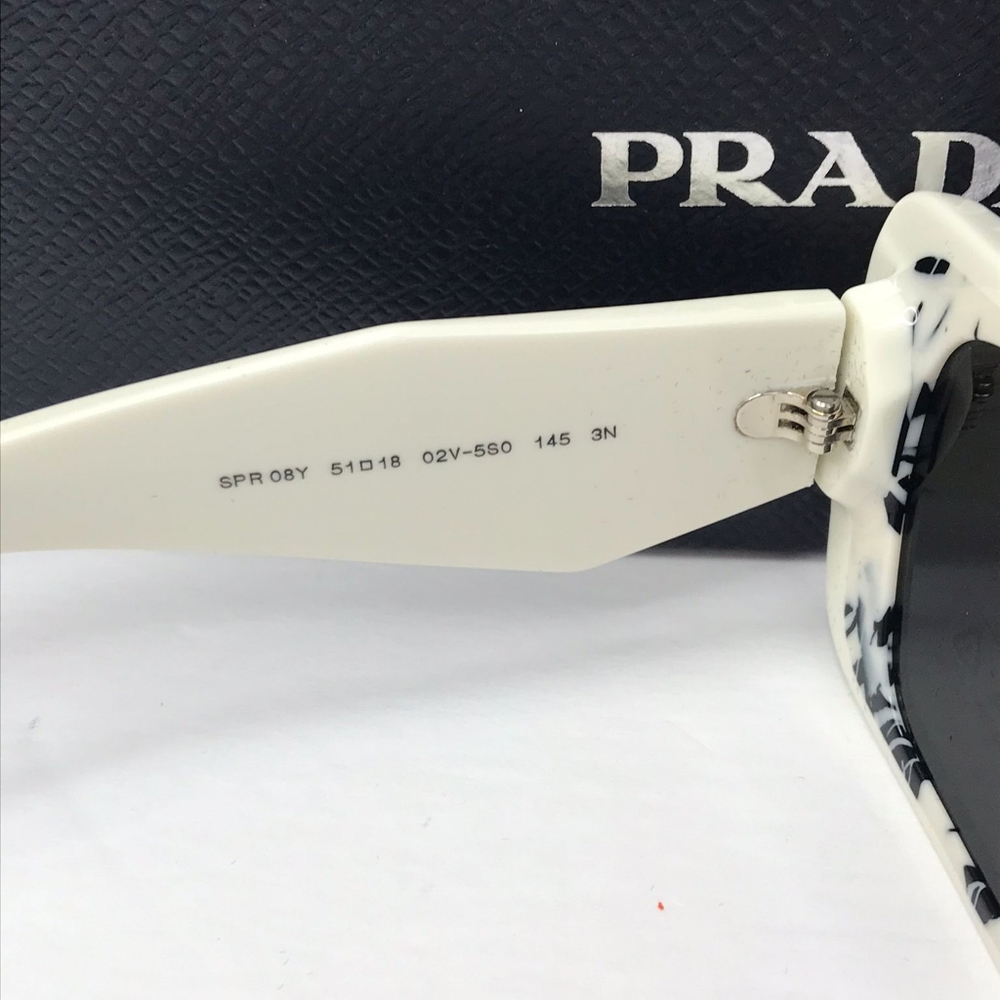💯- Authentic New PRADAPR 08YS white havana black Sunglasses - Picture 16 of 16